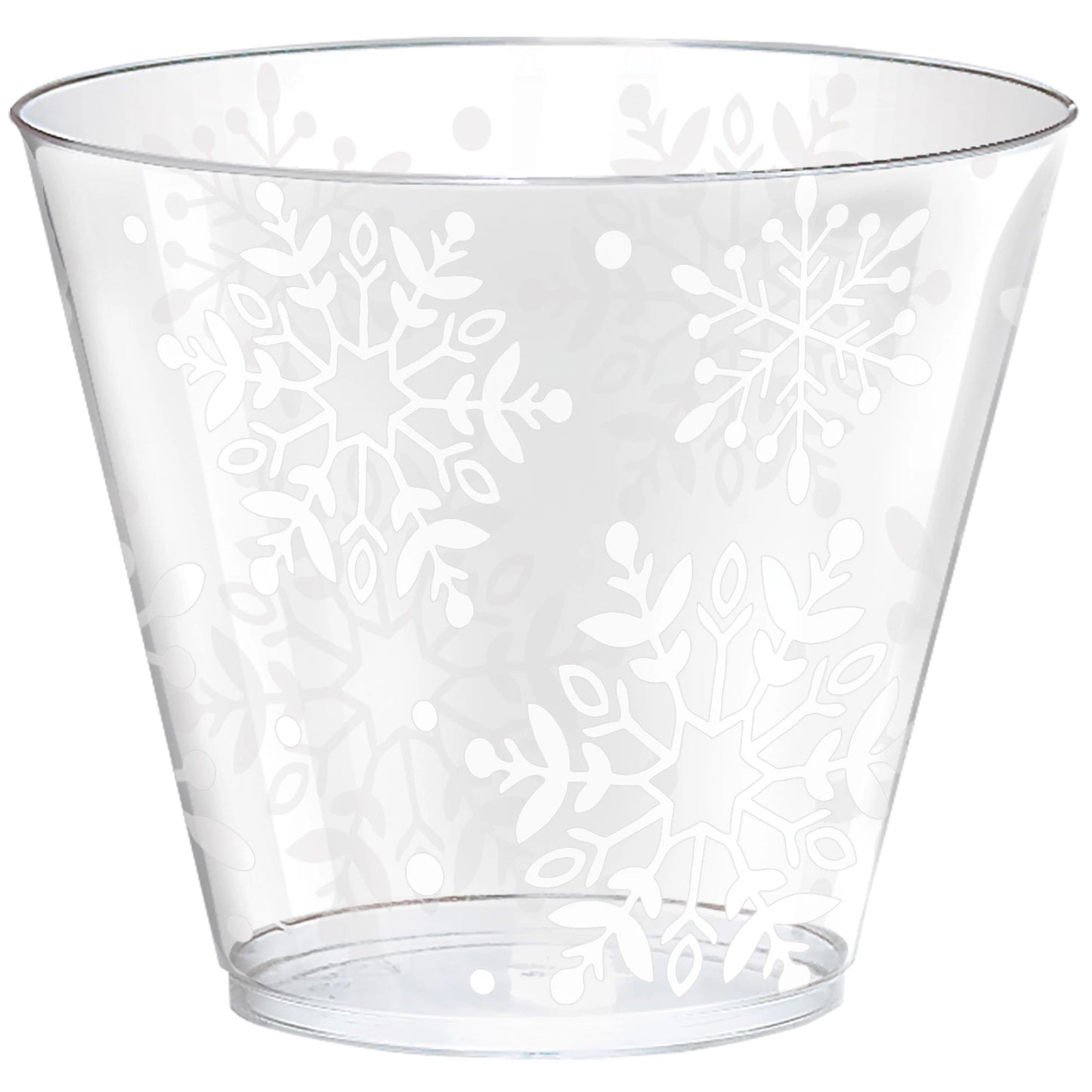 Snowflake Plastic Tumblers, 9 oz.