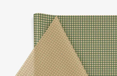 TISSUE PAPER: GREEN GINGHAM-SD23-240 A : 20X30