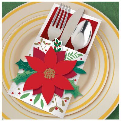 POINSETIA CUTLERY HOLDER DELUX-370438