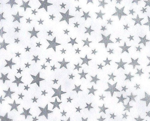 TISSUE PAPER: SILVER STARS sold  10 sheets per pack -SD#327-240 A : 20X30